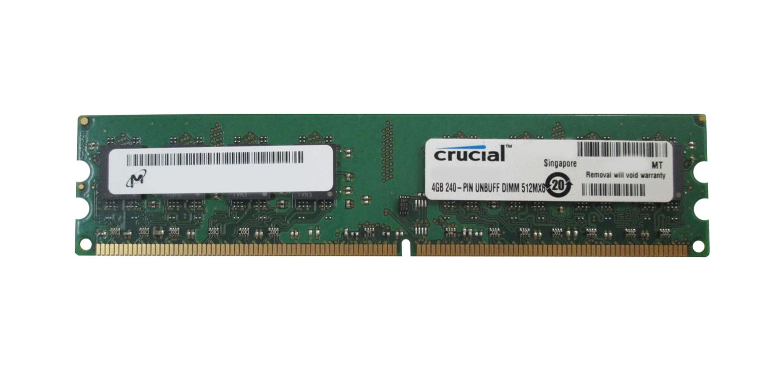 Crucial CT8385159 4GB DDR2-667MHz PC2-5300 ECC Registered CL5 240-Pin DIMM Dual Rank Memory Module upgrade for Supermicro H8DI3+-F